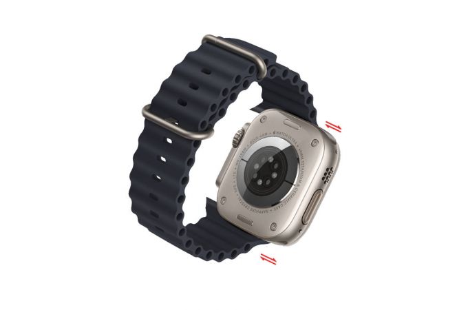 Ремешок для Apple Watch HOCO WA12 Силиконовый ремешок Original series marine с двойной пряжкой (42-49 мм, оранжевый)