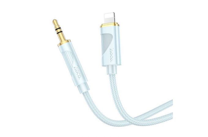 Кабель аудио HOCO UPA30 Friend (штекер Lightning - вход AUX 3.5 mm) (синий) 1м
