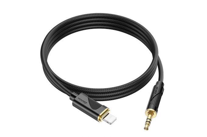 Кабель аудио HOCO UPA30 Friend (штекер Lightning - вход AUX 3.5 mm) (синий) 1м