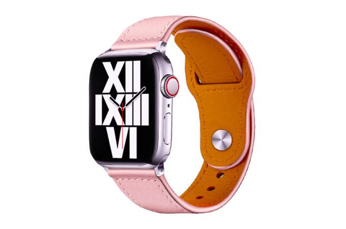 Ремешок для Apple Watch 38/40/41 mm кожаный (розовый)