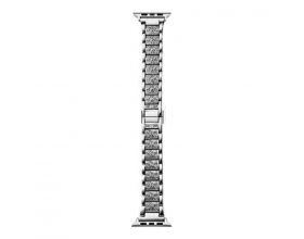 Ремешок для Apple Watch 38/40/41 mm AA металлический (со стразами, черный)