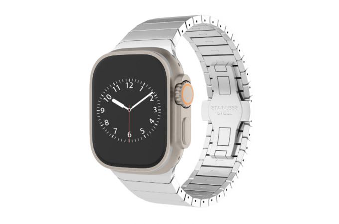 Ремешок для Apple Watch 42/44/45/46/49 mm AA металлический (белый)