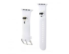 Ремешок для Apple Watch КАРЛ (кот в очках) 42/44/45/46/49 mm силиконовый (белый)