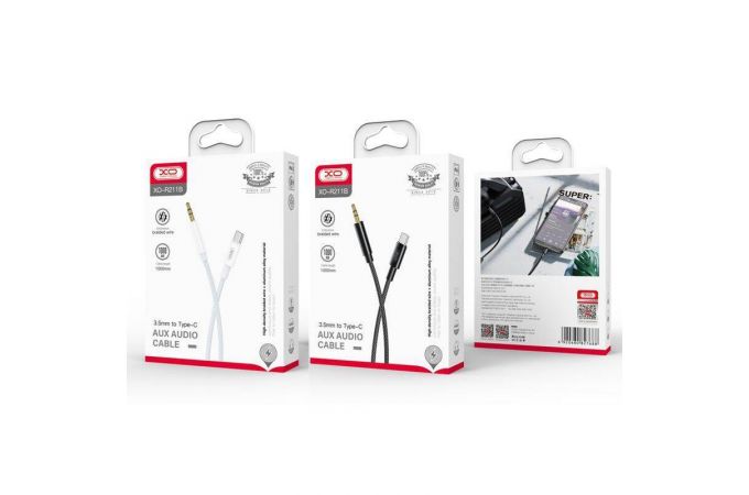 Кабель аудио XO NB-R211B (штекер Type-C - вход AUX 3.5 mm) (Черный)