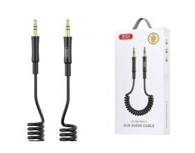 Кабель аудио AUX XO NB-R255C audio adapter 3.5mm to 3.5mm (пружинка, черный)