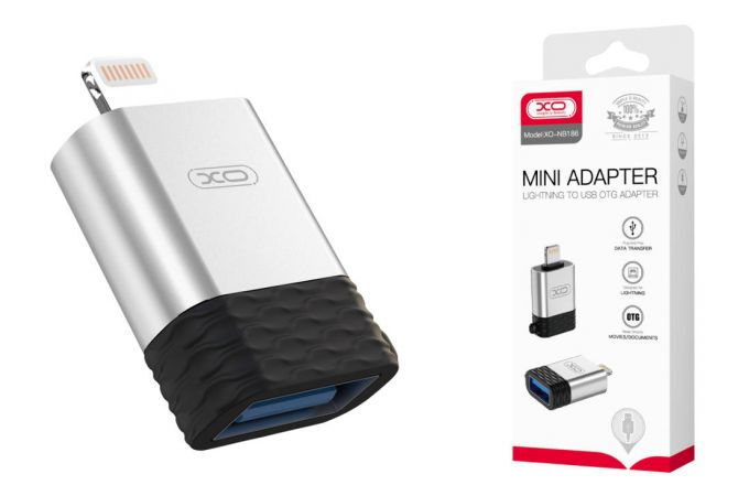 Переходник OTG XO NB186 Lightning  to USB adapter (Charging + data transmission) (черный)