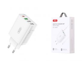 Сетевое зарядное устройство USB + USB-C XO L120 (EU) multi port fast charging charger (USB-C 20W/USB-A 18W) (белый)