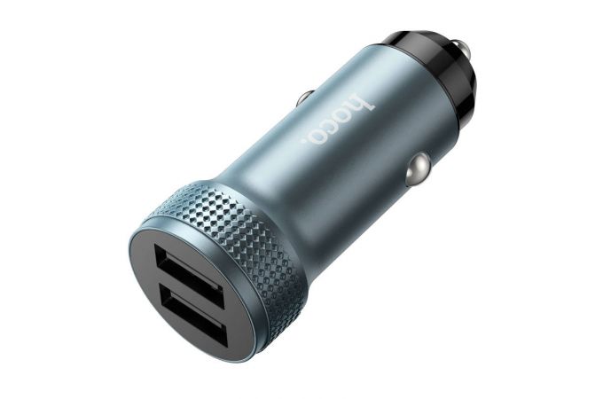 Автомобильное зарядное устройство АЗУ 2USB HOCO Z49 Level (серый)