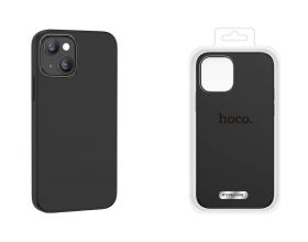 Чехол для телефона iPhone 15 HOCO Pure series silicone magnetic case тонкий (черный)