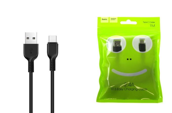 Кабель USB - USB Type-C HOCO X13, 2,4A (черный) 1м