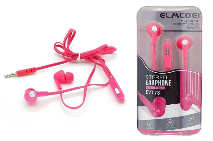 Наушники вакуумные проводные ELMCOEI EV-178 (розовый)