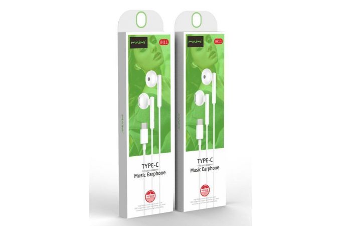 Наушники вакуумные проводные MAIMi H11 штекер Type-C (белый)