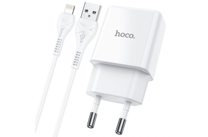 Сетевое зарядное устройство USB + кабель Lightning HOCO N9 2100mAh (белый)