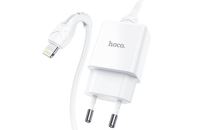 Сетевое зарядное устройство USB + кабель Lightning HOCO N9 2100mAh (белый)