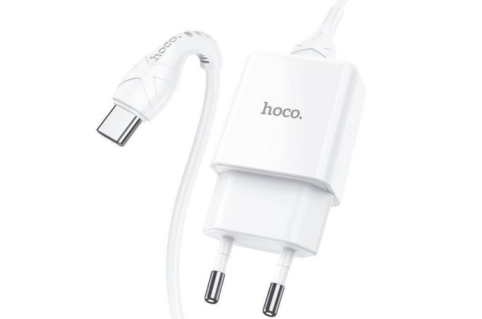Сетевое зарядное устройство USB + кабель Type-C HOCO N9 2100 mAh (белый)