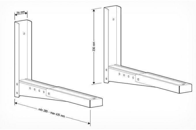 Кронштейн для свч HOLDER MWS-2002 металлик длина 385 - 435мм, макс.нагрузка 40кг.