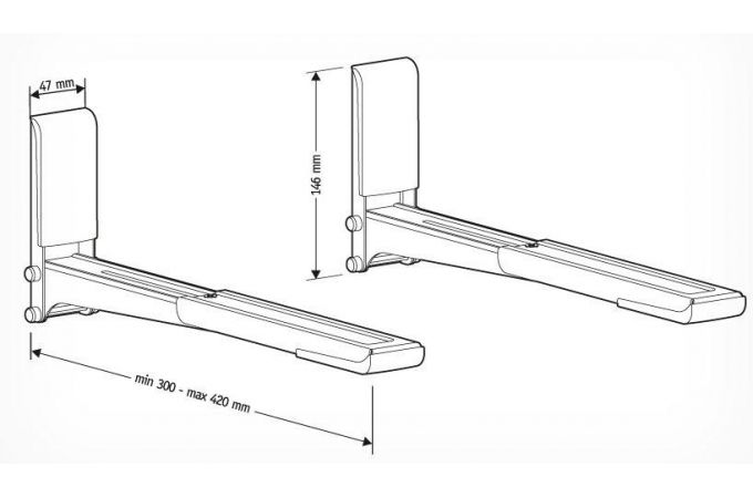 Кронштейн для свч HOLDER MWS-2003 металлик длина 300 - 420мм, макс.нагрузка 40кг.