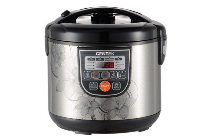 Мультиварка CENTEK CT-1498 черная/сталь 700Вт, 5л, 10пр.+28 прогр. мультишеф, тефл. покр.