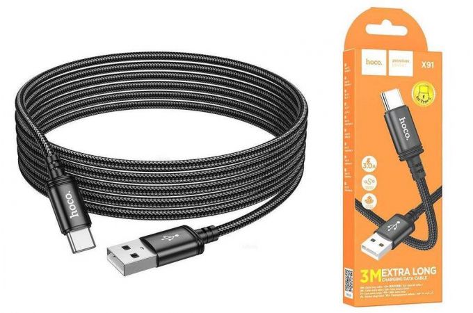 Кабель USB - USB Type-C HOCO X91 (черный) 3м