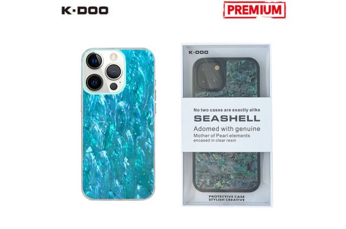 Чехол для телефона K-DOO SEASHELL iPhone 14 прозр. корп (синий)