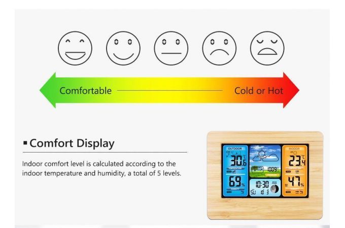 Часы-метеостанция Орбита OT-HOM01 (Дерево)