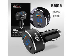 Автомобильное зарядное устройство CR32 Metal QC3.0/PD25W + LED (Black)