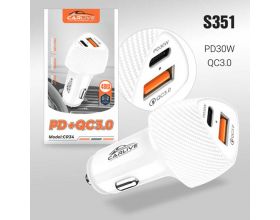 Автомобильное зарядное устройство Carlive CR34 QC3.0 + PD30W (White) 20pcs
