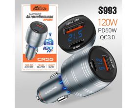 Автомобильное зарядное устройство Carlive CR55 65W+PD60W LCD