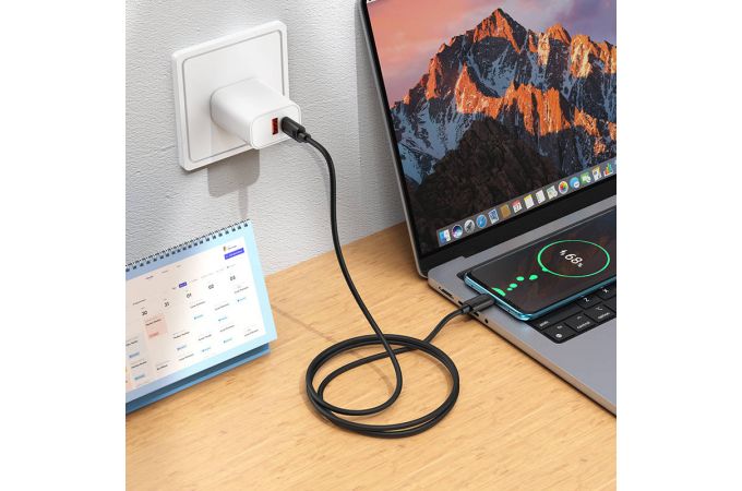 Кабель USB Type-C - USB Type-C HOCO X122 Benefit 60W (черный)