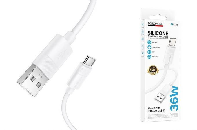 Кабель USB - USB Type-C BOROFONE BX123 Leya (белый)