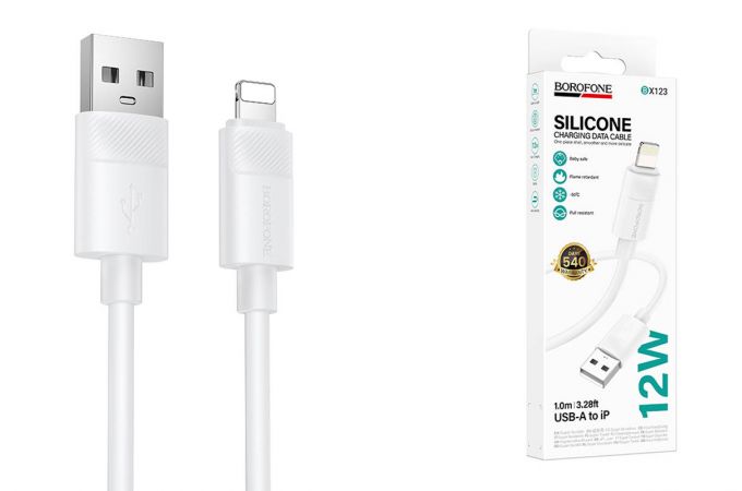 Кабель USB - Lightning BOROFONE BX123 Leya (белый)