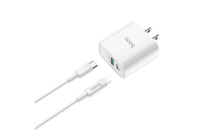 Сетевое зарядное устройство USB + USB-C HOCO C57A Speed PD+QC3.0 (белый)