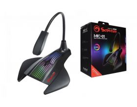 Микрофон для ПК игровой MARVO MIC-01, проводной, 1.5 метра, USB, чёрный
