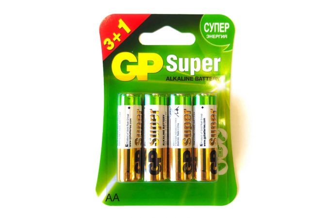 Батарейка алкалиновая GP LR06 BL4/АА упаковка блистер цена за 4 шт