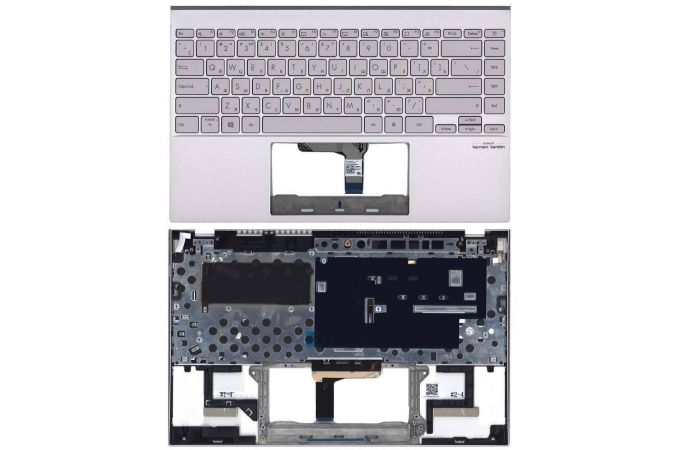 Клавиатура для ноутбука Asus ZenBook 14 UX425J UX425JA топкейс серебристый