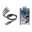 Кабель USB 3 в 1 MARK WS4 Type-C/Type-C/Lightning Черный