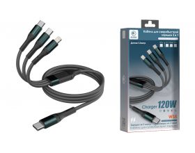 Кабель USB Type-C 3 в 1 MARK WS5 Type-C/Type-C/Lightning Черный