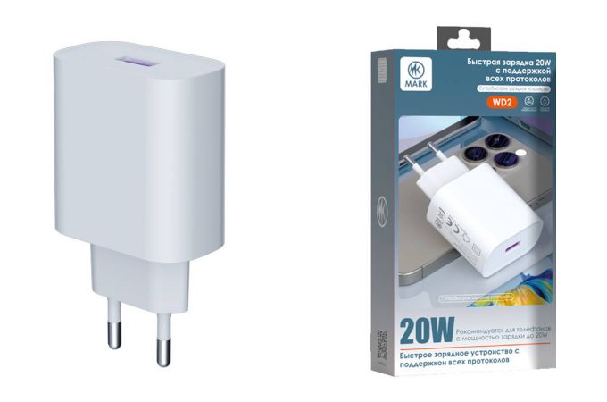 Сетевое зарядное устройство USB-C MARK WD2 20W QC Белый