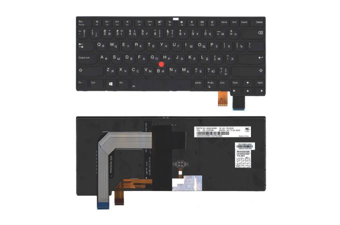 Клавиатура для ноутбука Lenovo Thinkpad T460S T470S черная с подсветкой 01EN722, 01EN763