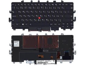 Клавиатура для ноутбука  Lenovo Thinkpad Yoga X1 1st Gen 2016 черная с рамкой и подсветкой