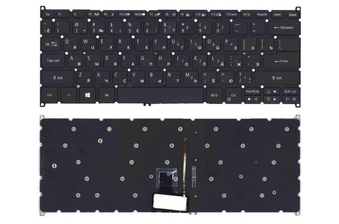 Клавиатура для ноутбука Acer Aspire R14 R5-471 черная с подсветкой