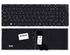 Клавиатура для ноутбука Acer Aspire R5-571T черная с подсветкой