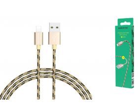 Кабель USB - Lightning BOROFONE BX24, 2,4A (золотистый) 1м (в оплетке)