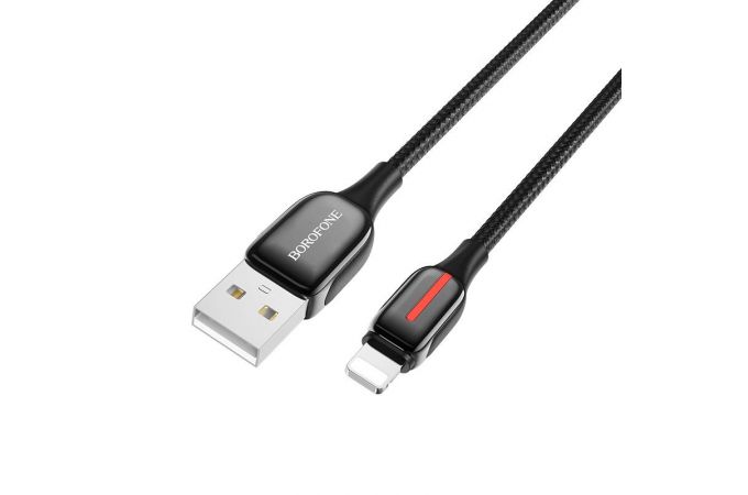 Кабель USB - Lightning BOROFONE BU14, 2,4A (черный) 1,2м (в оплетке)