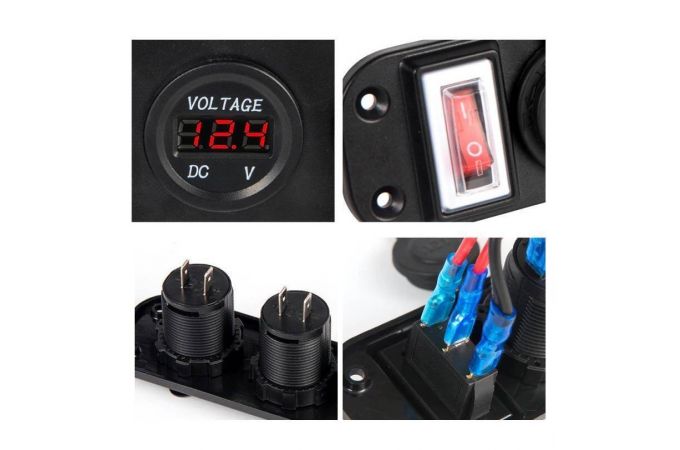 Разветвитель прикуривателя в авто TDS TS-CAU45 Красный (Врезной)