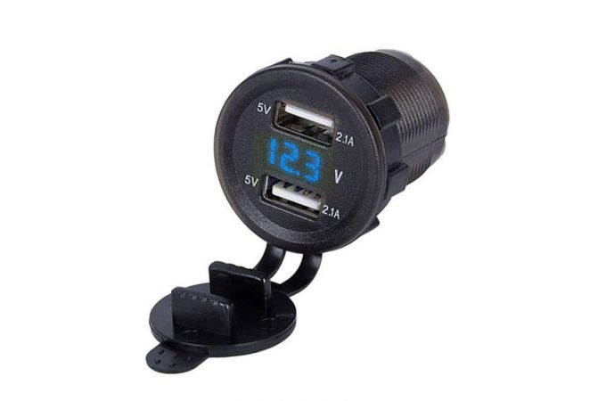 Разветвитель прикуривателя в авто TDS TS-CAU49 Синий (Врезной)