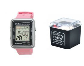 Часы наручные iTaiTek IT-8702 (серебристый/розовый)