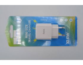 Сетевое зарядное устройство USB HOCO C106A Leisure single port 2400mAh (белый) (УЦЕНКА! МЯТАЯ УПАКОВКА)