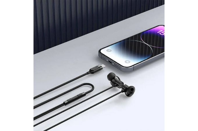 Наушники вакуумные проводные ACEFAST L10 USB-C in-ear silicone wired earphones with mic (Черный)