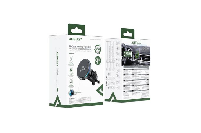 Держатель автомобильный для телефона ACEFAST D61 Qi2 25W magnetic wireless charging car holder (Черный)